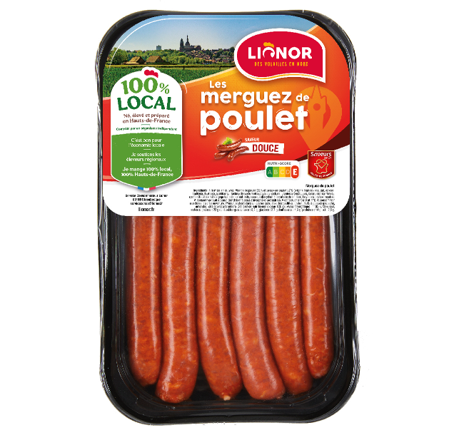 Barquette de Merguez de poulet marque Lionor